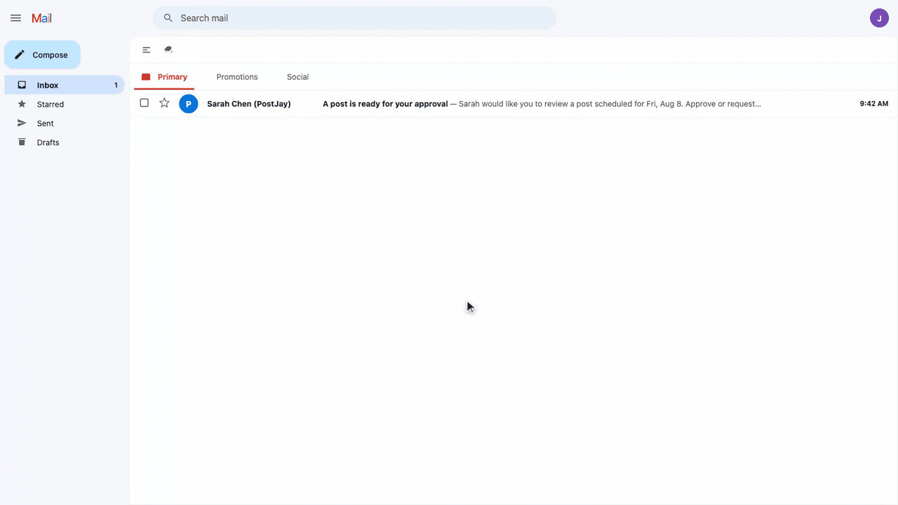 A client approving a scheduled post with one tap via a magic-link review page